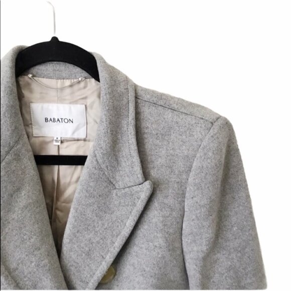 Aritzia Babaton Bromley Gray Wool Blend Coat NWT Medium - Picture 4 of 7